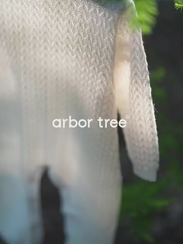 ArborTree 100% Merino Wool Baby Spring/Fall Whisper Pattern Knit Shoulder-Split Romper