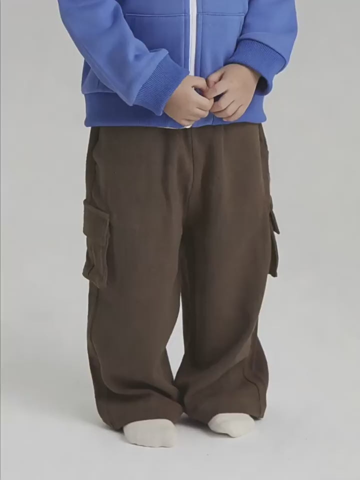 ArborTree 50% Cotton + 50% Linen Unisex Kids' Spring/Fall and Winter Elastic-Waist Wide-Leg Pants (Moisture-Wicking)