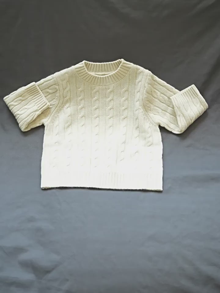 ArborTree 100% Inner Mongolia Baby Cashmere Unisex Kids' Fall/Winter Mid-Neck Knit Sweater