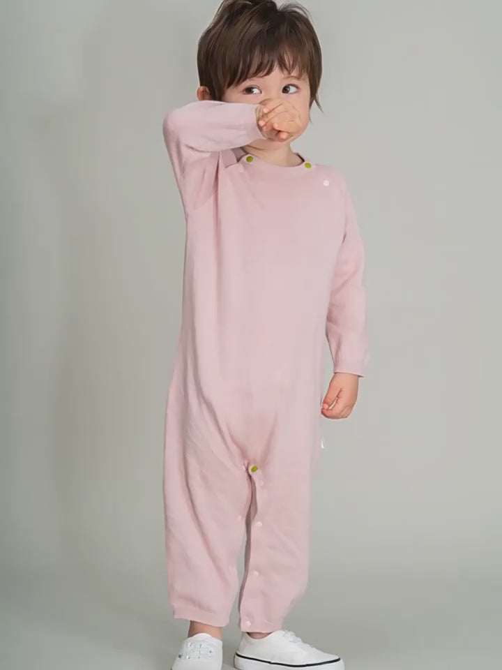 Organic Cotton Cashmere Lightweight Knit Romper for Infants & Toddlers – Crawling-Friendly