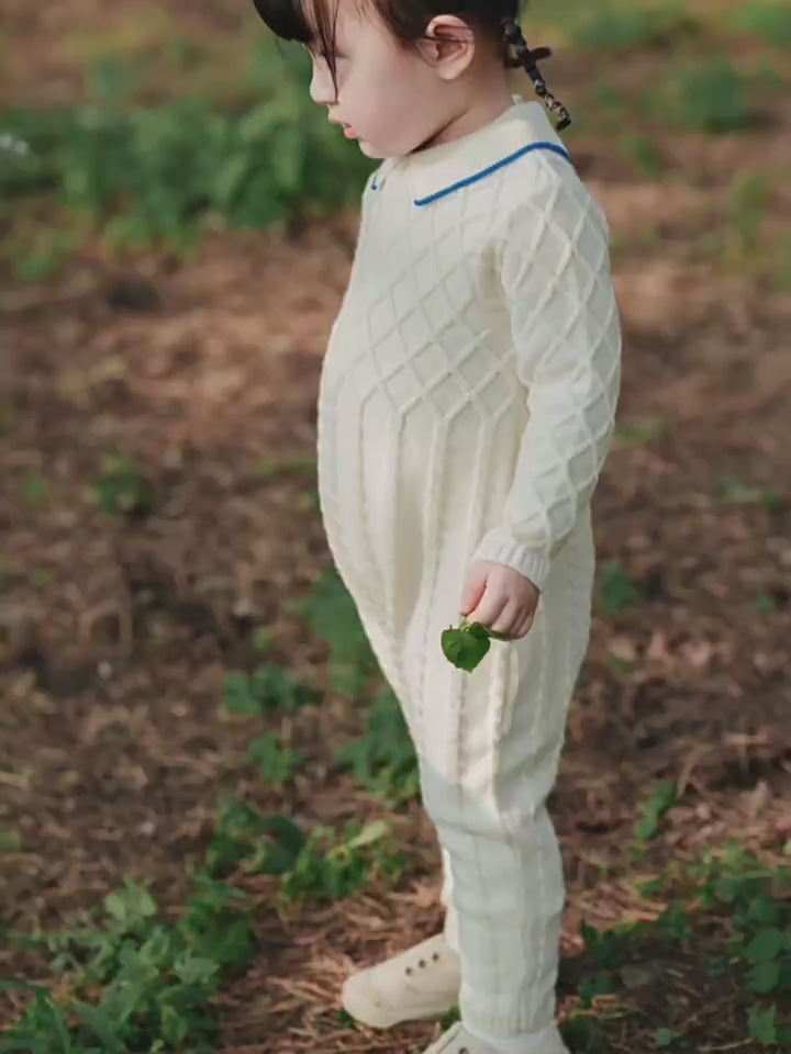 ArborTree Grandma Series: 100% Merino Wool Baby Polo-Neck Romper—Warm and Soft Against the Skin, Perfect for Fall and Winter